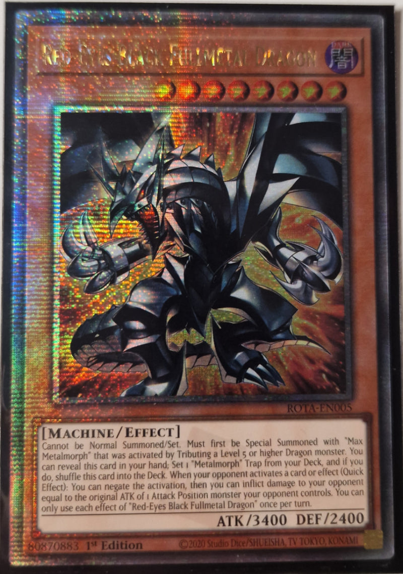 【受注発送】EU版　レッドアイズ・ブラックフルメタルドラゴン　Red-Eyes Black Fullmetal Dragon(Quarter Century Secret Rare)